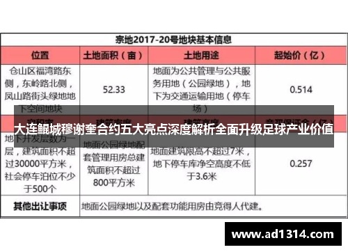 大连鲲城穆谢奎合约五大亮点深度解析全面升级足球产业价值